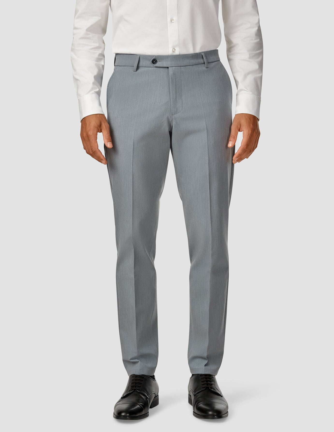 Men's Essential Suit Pants - Regular Fit Light Blue Melange for Business & Formal Occasions