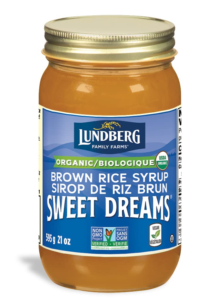 Organic Sweet Dreams Brown Rice Syrup by Lundberg - 595g (21oz) | Gluten-Free, Vegan Sweetener for Baking, Smoothies & Healthy Snacks | Pack of 1
