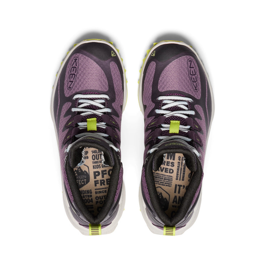 Women's Zionic Waterproof Hiking Boots - Black Plum/Daiquiri Green | Lightweight & Durable for Outdoor Adventures, Trail Walking & Camping
