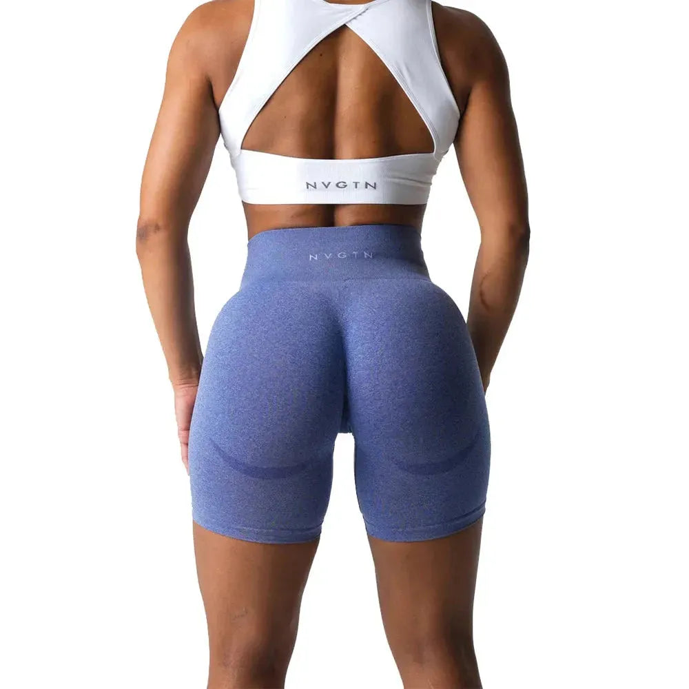 NVGTN High Waisted Seamless Shorts for Women - Smile Contour Yoga Biker Shorts | Perfect for Gym, Workout & Casual Wear