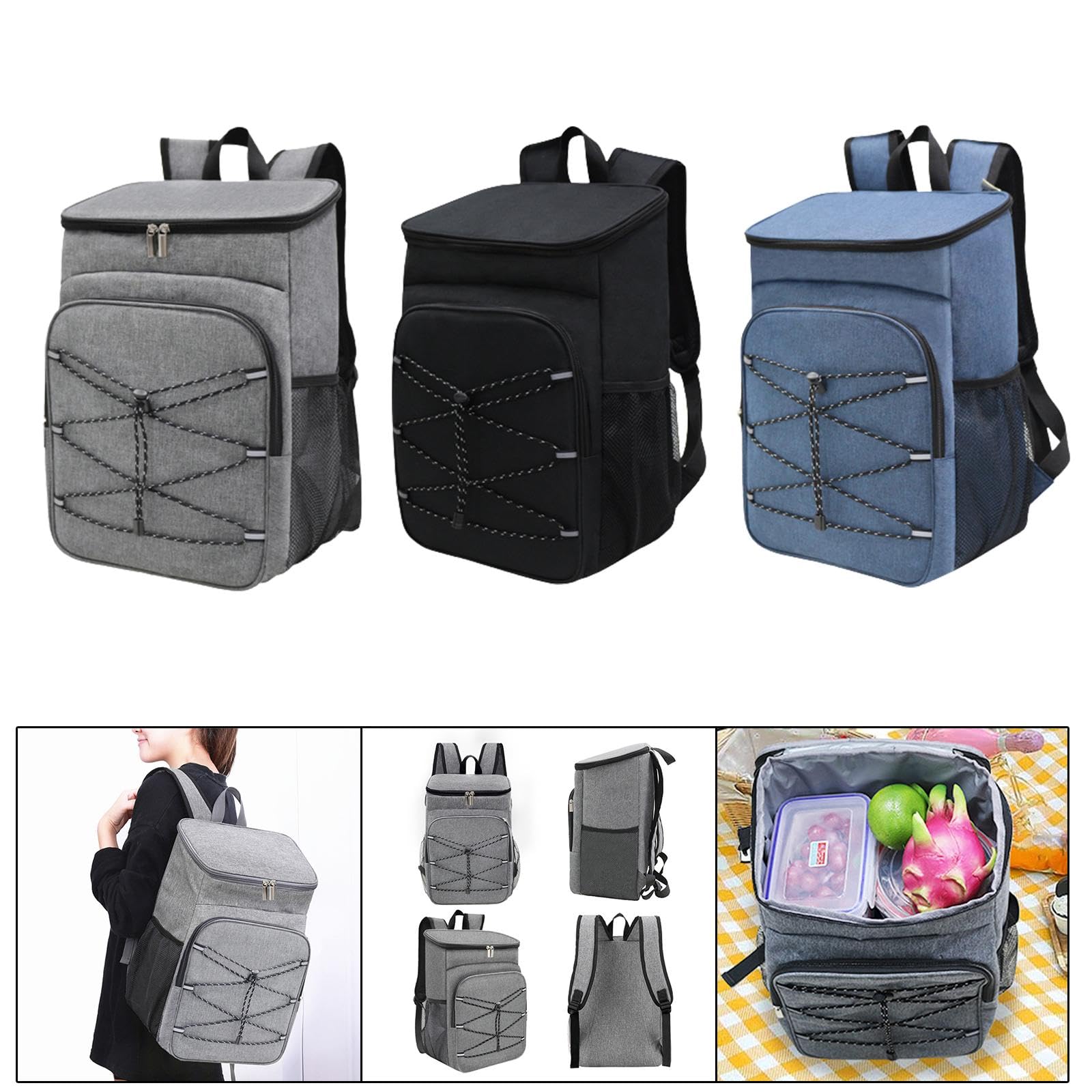CALANDIS® Large Insulated Cooler Backpack - 40L Heavy Duty Fishing & Beach Cooler Bag with Leakproof Liner, Gray | Perfect for Camping, Picnics, Outdoor Adventures & Travel Accessories