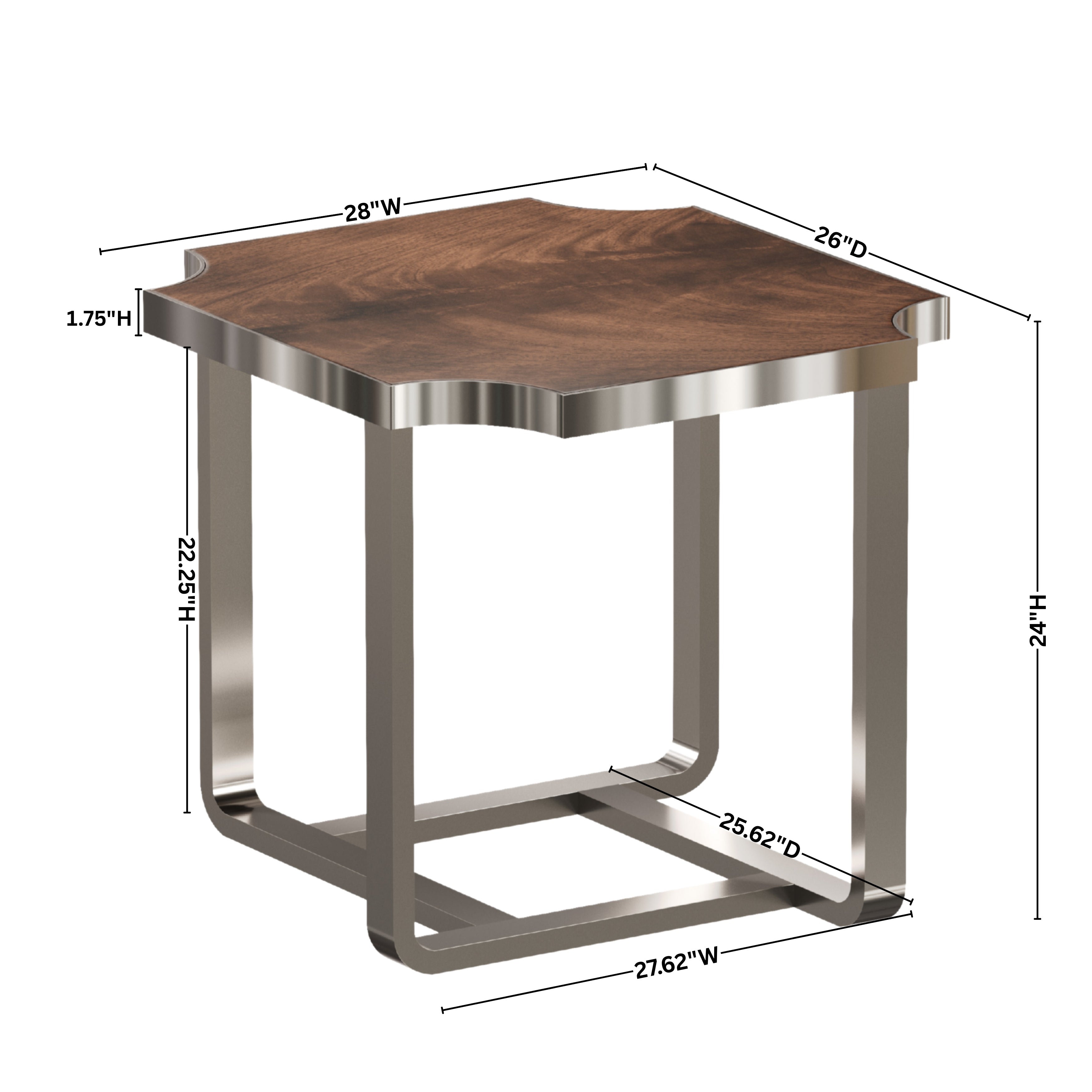 Roundhill Furniture Ruffin End Table & Nightstand - Rustic Brown Wood Side Table for Bedroom, Living Room & Office