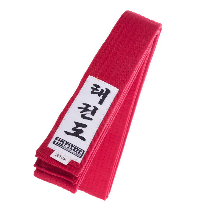 Fighter Taekwondo ITF Belt Red - Premium Martial Arts Belt for Training & Competition (FTB 05) - Perfect for Taekwondo Practitioners & ITF Style Martial Artists