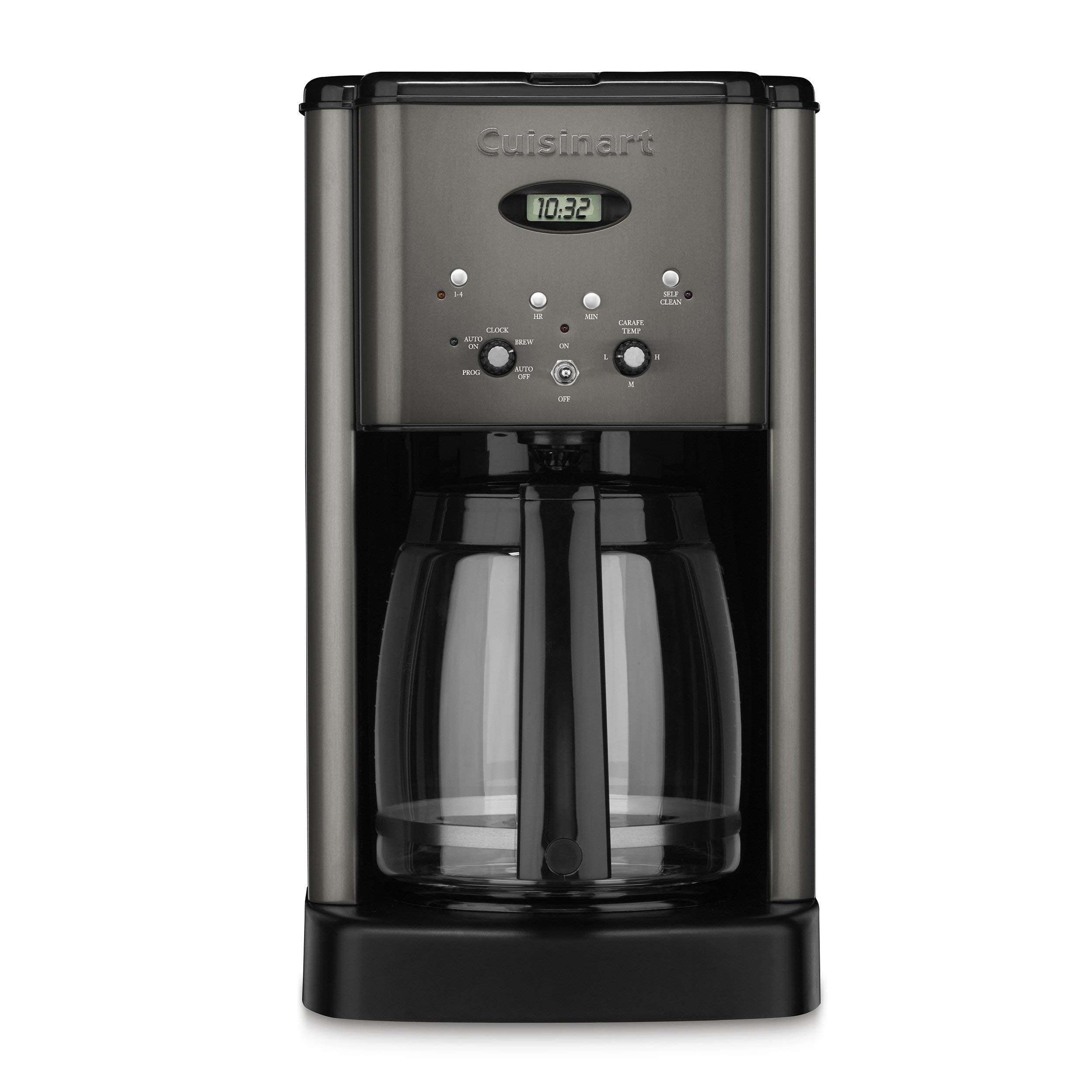 Cuisinart DCC-1200BKS 12-Cup Programmable Coffee Maker with Stainless Steel Finish - Black (Renewed) - Perfect for Home, Office or Kitchen Use