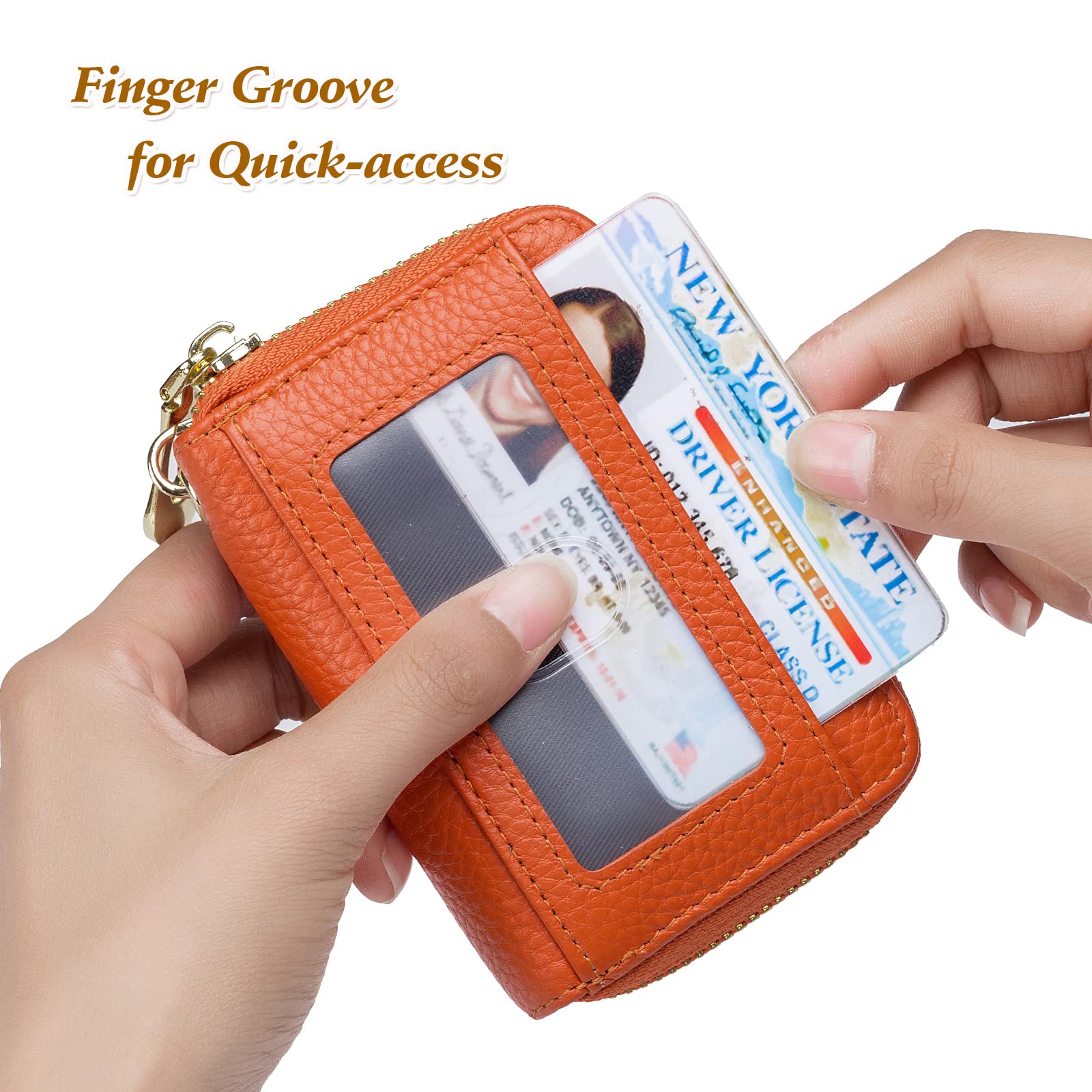 imeetu (2-Pack) RFID Blocking Credit Card Holder with Removable Keychain & ID Window - Secure Wallet for Travel, Work & Everyday Use