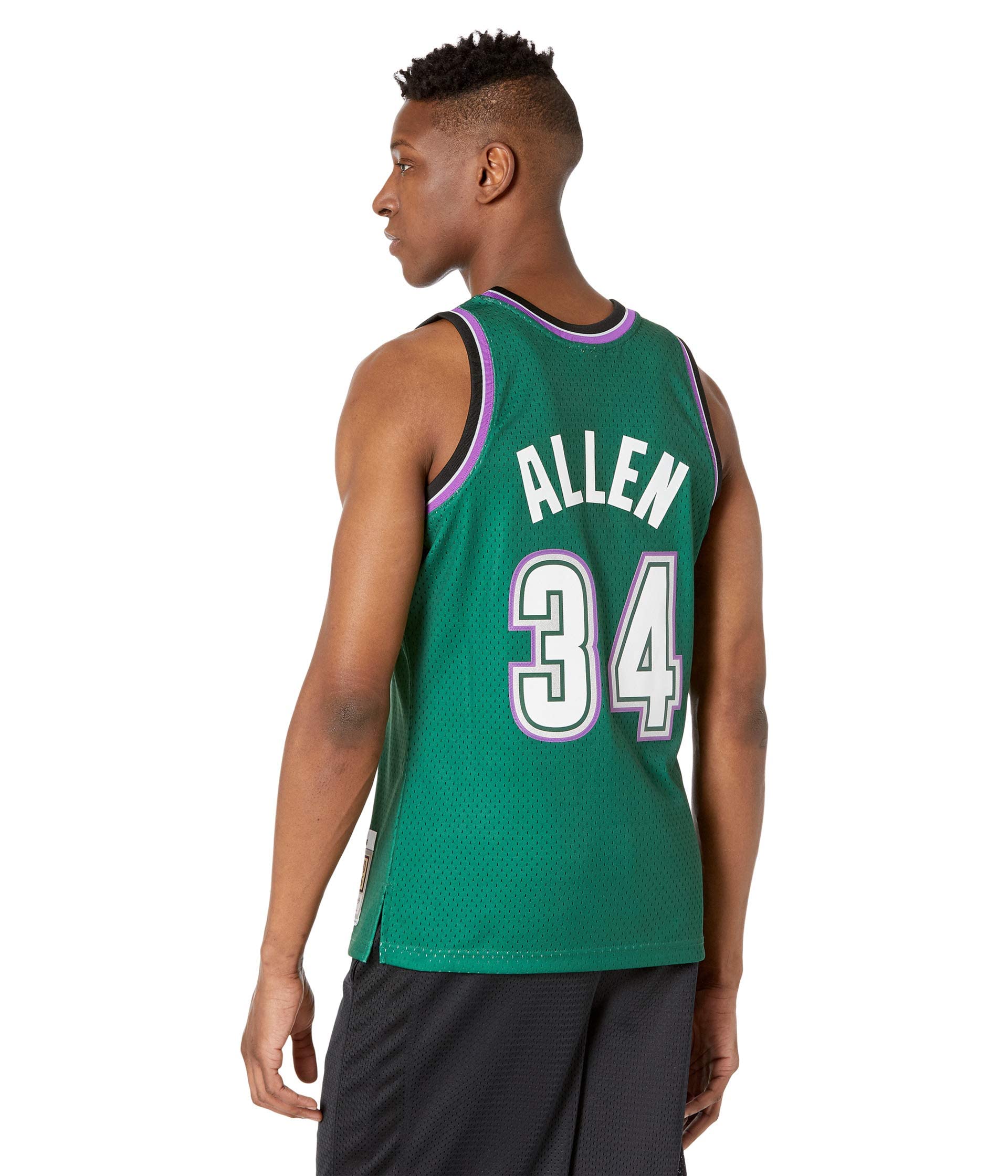 Mitchell & Ness Ray Allen #34 Milwaukee Bucks Replica Swingman NBA Jersey - Authentic Basketball Jersey for Fans & Collectors - Perfect for Games, Parties & Sports Events