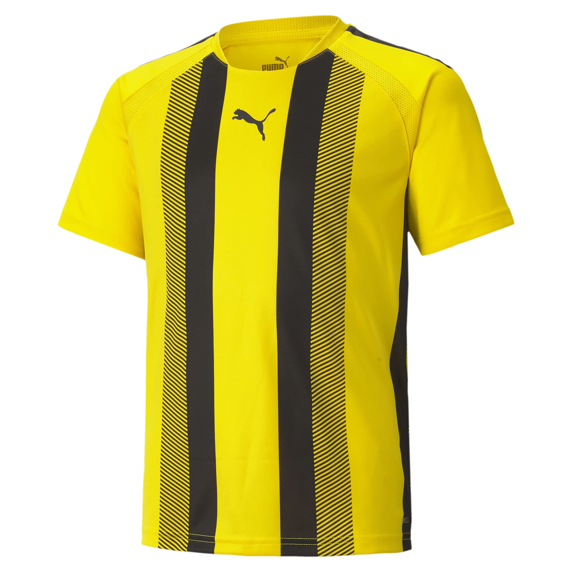PUMA Kids' Teamliga Striped Jersey - Breathable Soccer Shirt for Boys & Girls - Youth Sports Jersey for Soccer, Football & Outdoor Activities