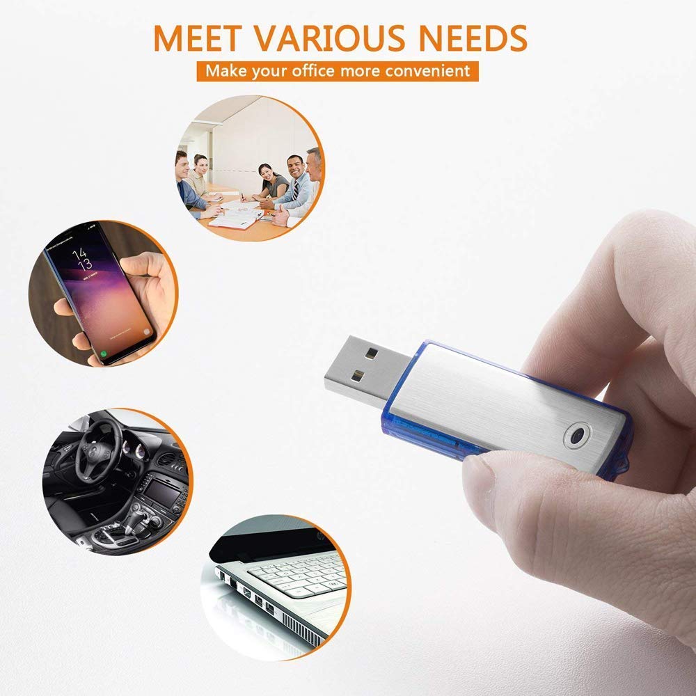 M S TECH 8GB USB Pen Drive Voice Recorder - 120 Hours Clear Audio Storage, Hidden Spy Device for Meetings, Lectures & Interviews | Portable Mono Recording Device for Business & Education