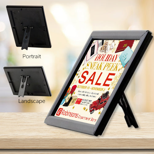 8x10 Table Top Sign Frame - Black Snap Frame for Advertising, Promotions & Displays - Perfect for Restaurants, Retail Stores & Trade Shows