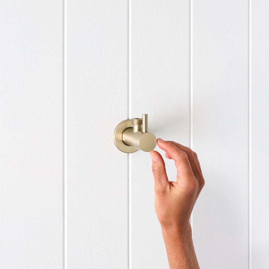 1/4 Turn Angle Valve in Warm Brushed Nickel - Perfect for Bathroom, Kitchen & Plumbing Fixtures Installation