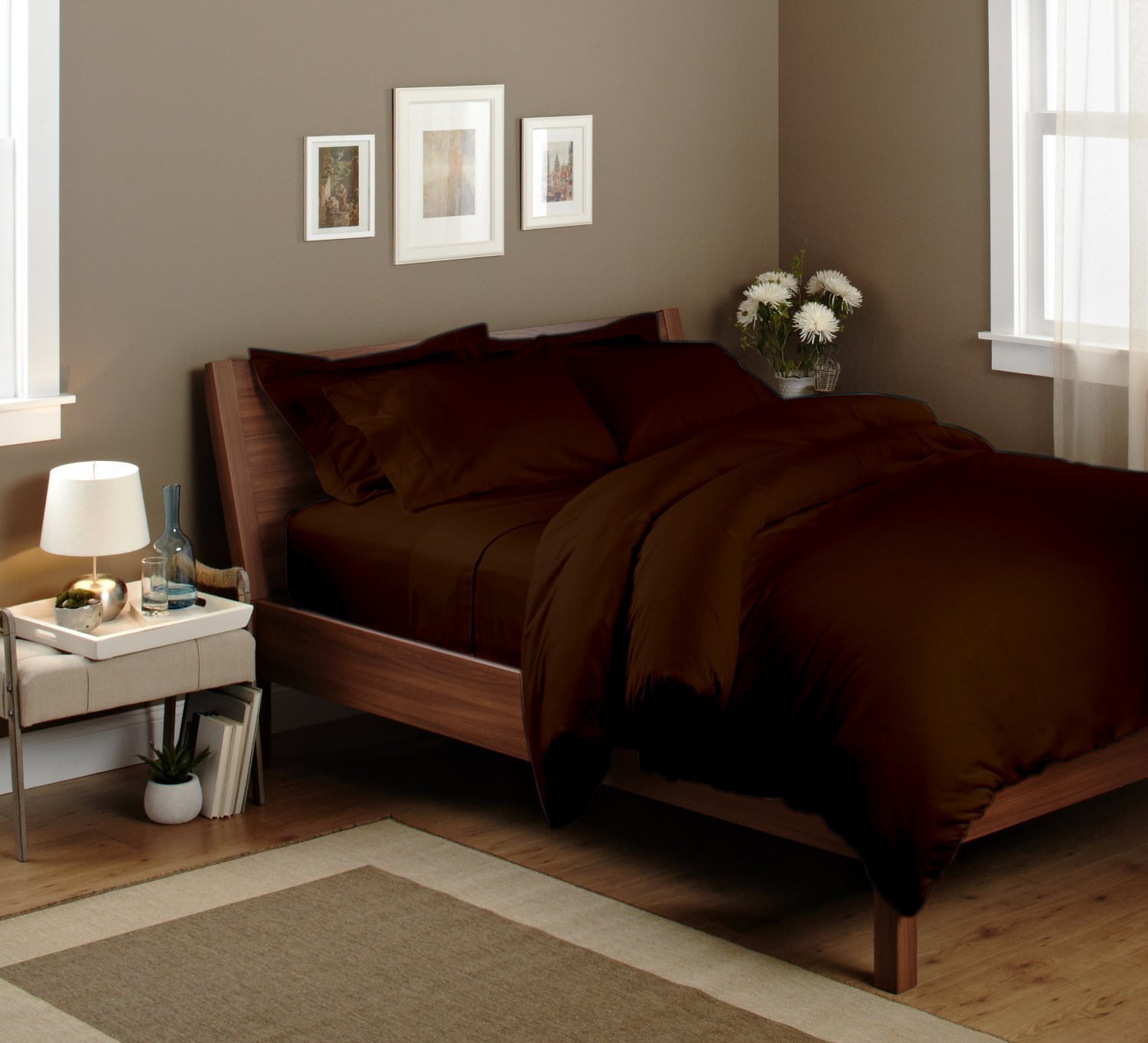 Premium 450 Thread Count Egyptian Cotton Full Size 4-Piece Sheet Set - Deep Pocket Fits Mattress Up to 15