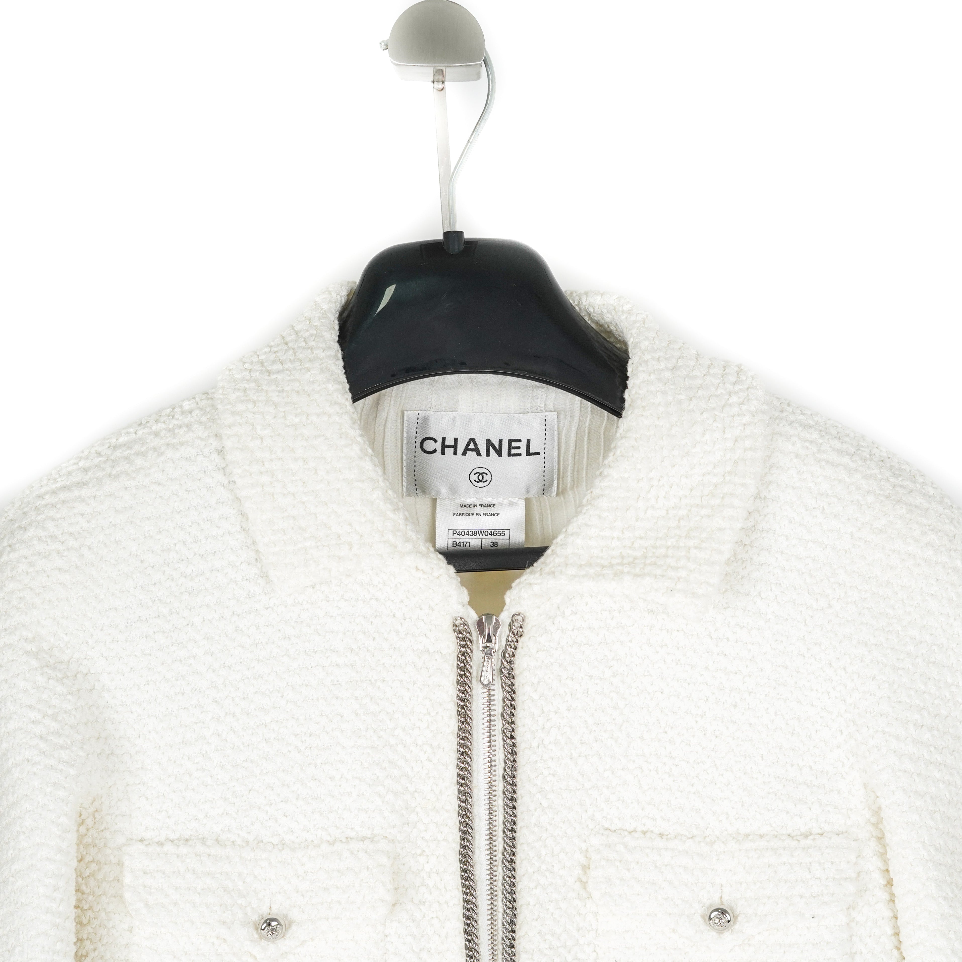Chanel White Short Jacket Size 38 - Classic Women's Fashion for Casual & Evening Wear