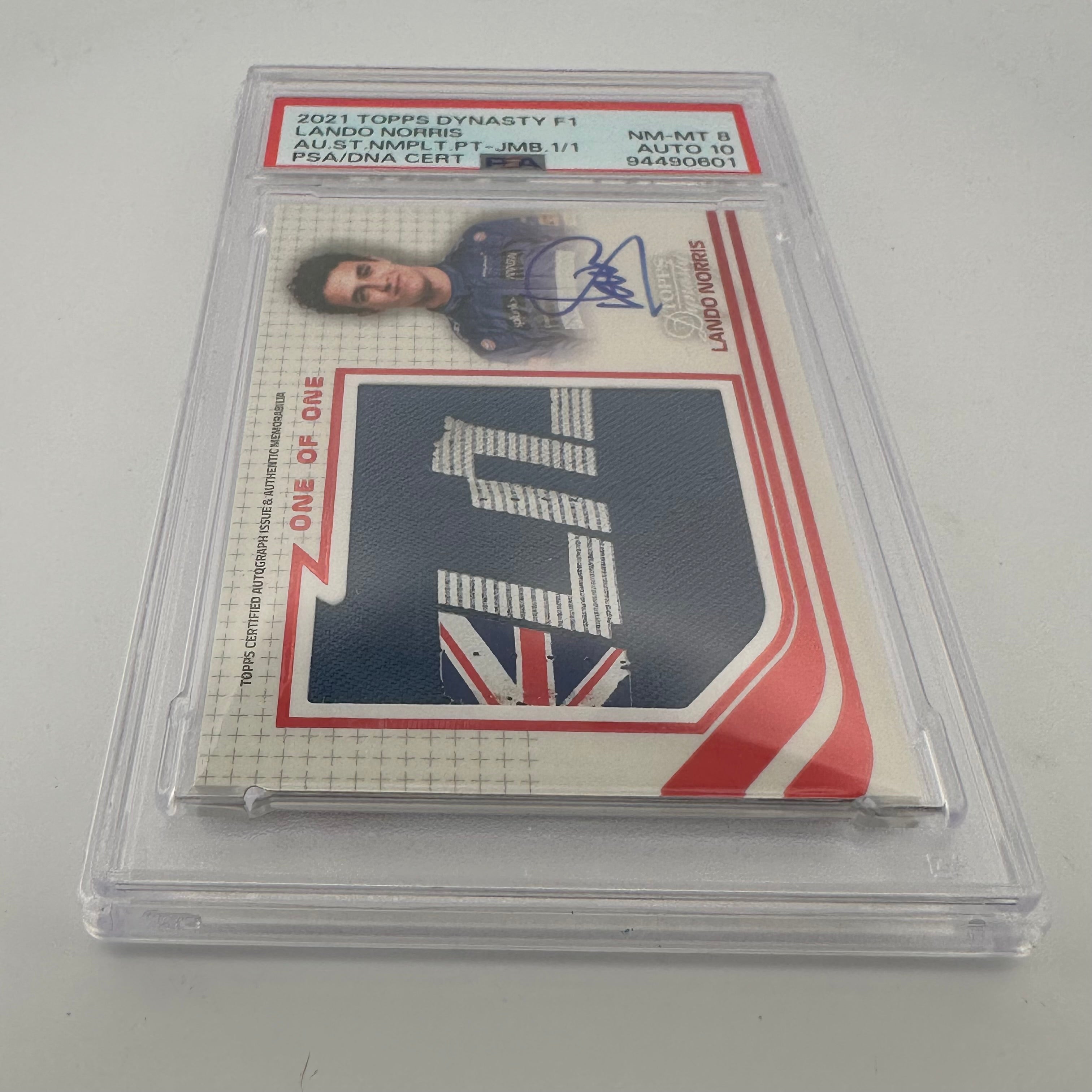 PSA 10 Lando Norris 2021 Dynasty #ANJP LN Autograph Suit Nameplate Jumbo Patch - Perfect for F1 Collectors and Motorsport Memorabilia Enthusiasts