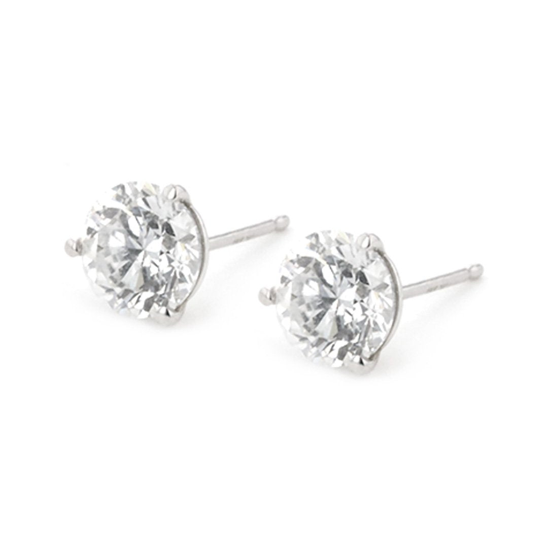 1.80 Carat Diamond Stud Earrings for Women - 14K White Gold Round Cut Studs - Perfect for Weddings, Anniversaries & Everyday Luxury