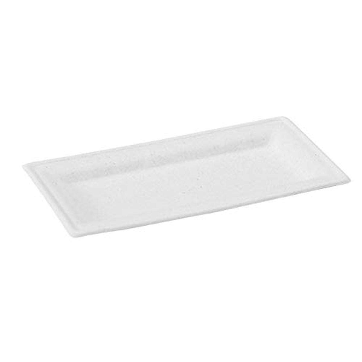 Eco-Friendly Rectangular White Sugarcane Plates - 10.2 x 5.1 Inch Biodegradable & Compostable Appetizer/Dessert Plates - Pack of 500 | Perfect for Parties, Picnics, Catering & Sustainable Dining