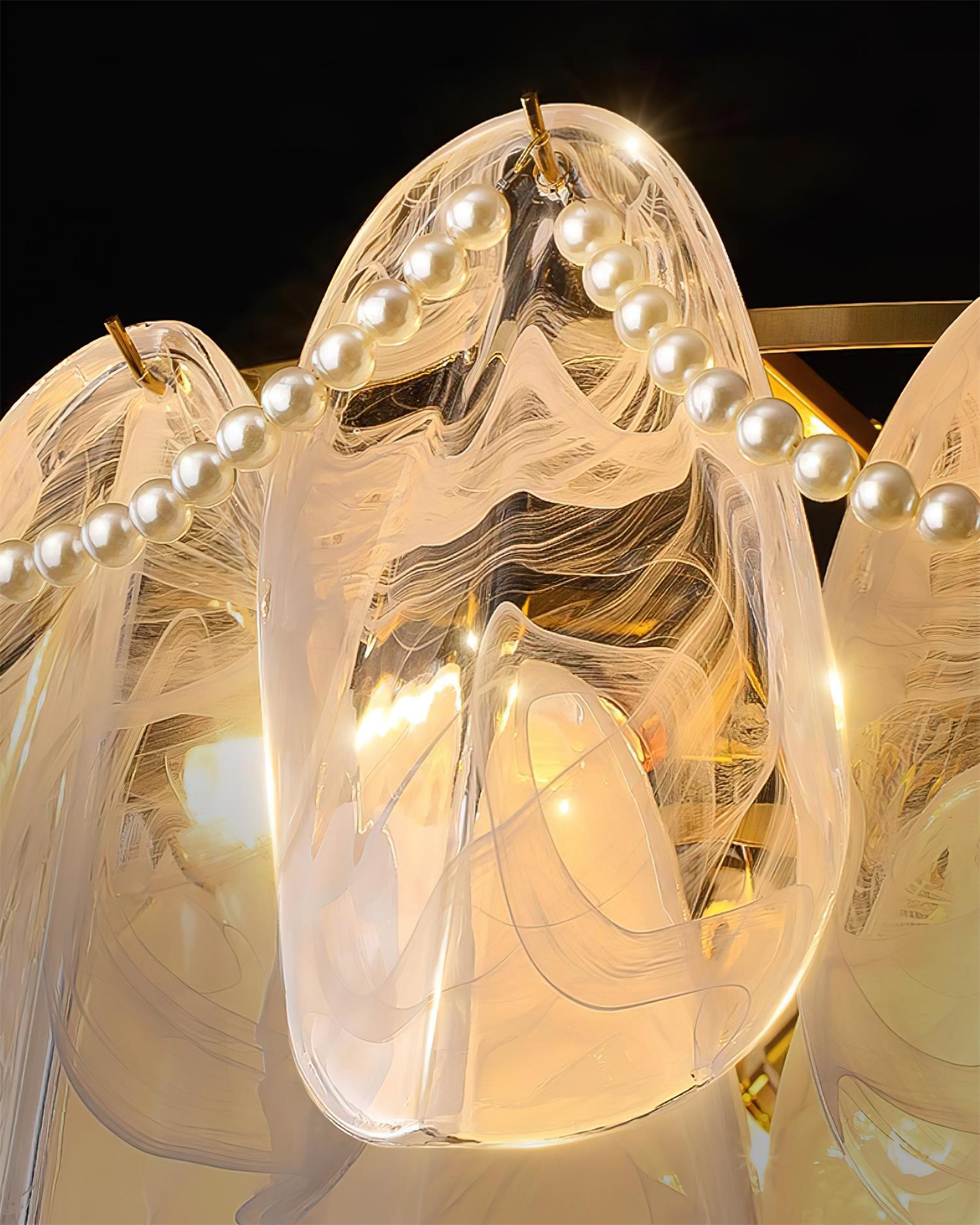 Lunaria Crystal Chandelier - Elegant Modern Ceiling Light Fixture for Dining Room, Bedroom & Living Room Decor | Perfect for Home, Wedding & Event Lighting