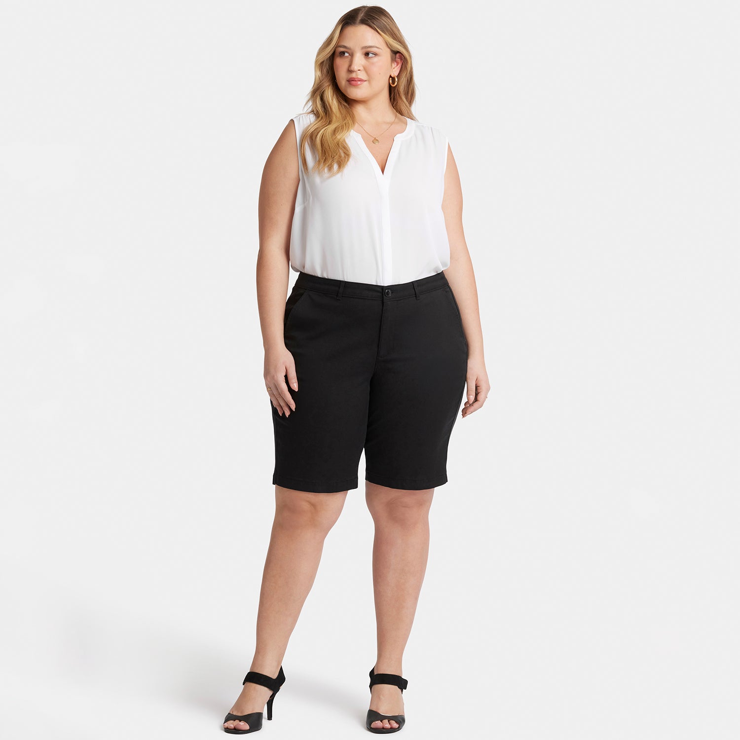 Plus Size Bermuda Shorts for Women - Black Casual Summer Shorts for Beach, Travel & Everyday Wear