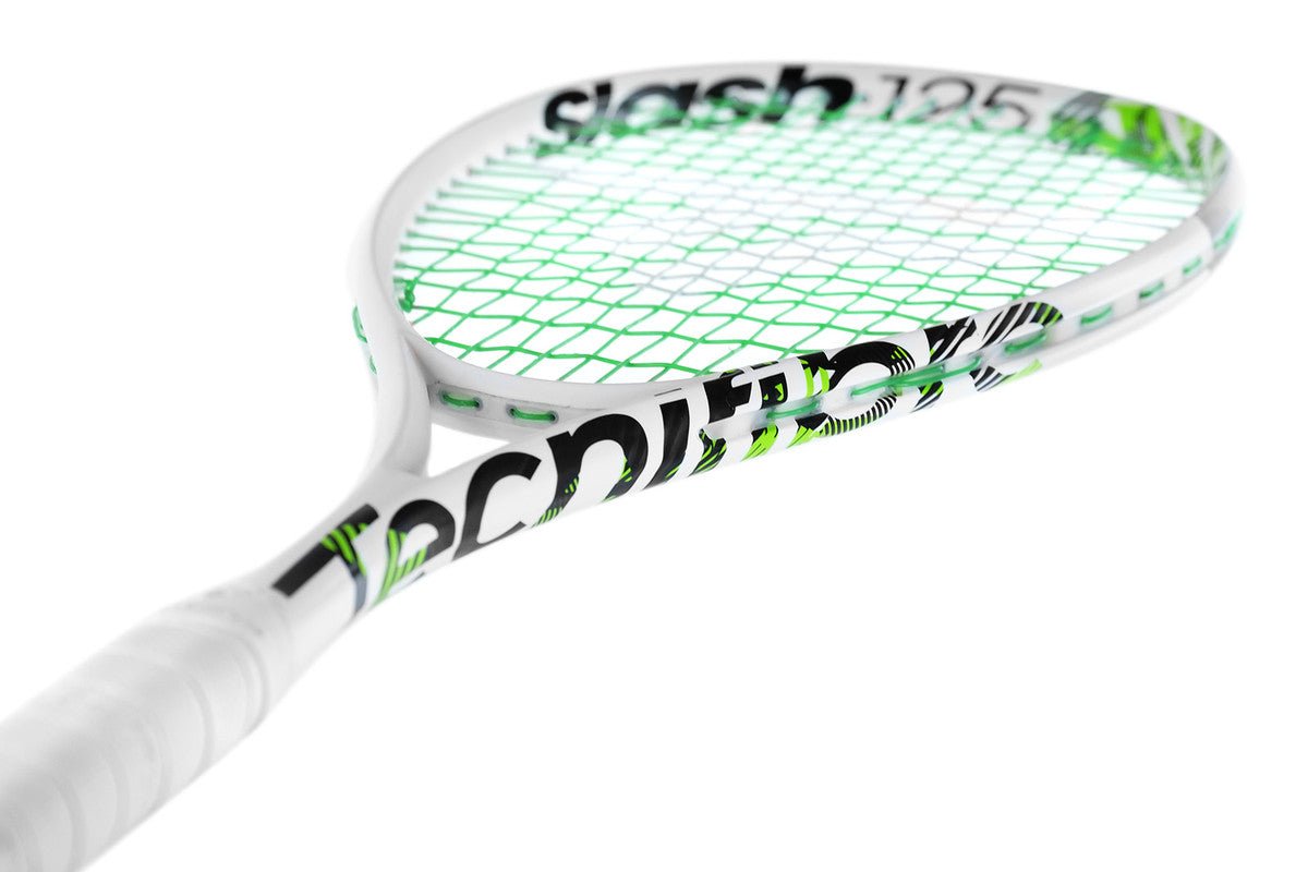 Tecnifibre Slash 125 Squash Racquet - Premium White Carbon Fiber Squash Racket for Professional & Recreational Players - Perfect for Competitive Matches & Training Sessions