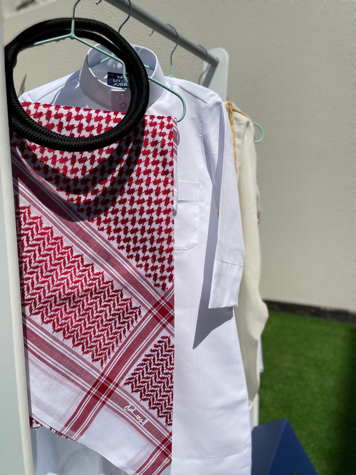 Prestige Baby Boy Thobe Gift Set - Cream Bisht for 0-12 Months | 5-Piece Outfit for Newborns, Eid, and Special Occasions