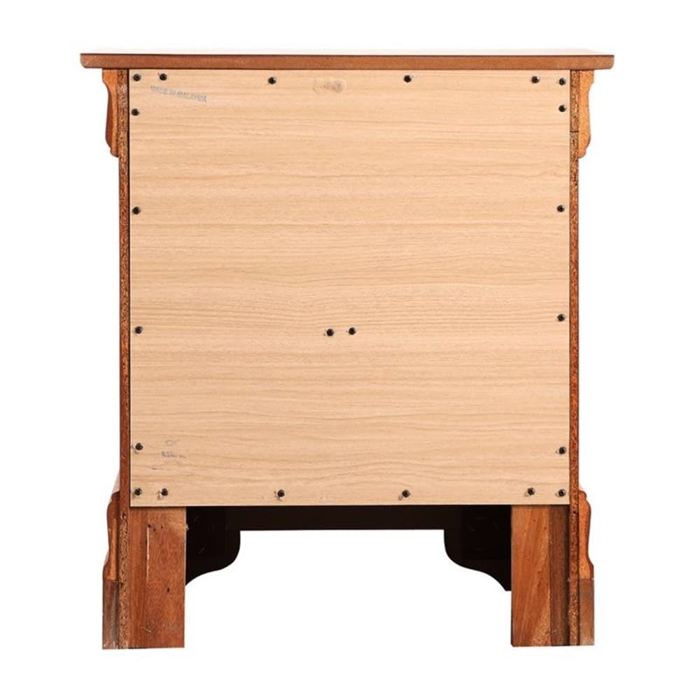 Glory Furniture Louis Phillipe 2-Drawer Oak Nightstand - Bedside Table for Bedroom, Living Room & Guest Room
