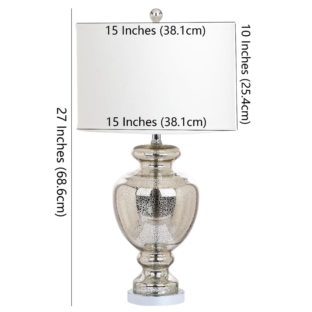 SAFAVIEH Morocco Mercury Silver Crackle Glass Table Lamp Set of 2 - 28