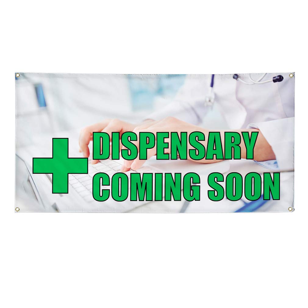 Custom Vinyl Banner - Weatherproof & Durable 48x96 Inches with 8 Grommets | Perfect for Dispensary Coming Soon Signs, Business Advertising & Outdoor Yard Signs | Multiple Sizes Available for Retail, Industrial & Event Use