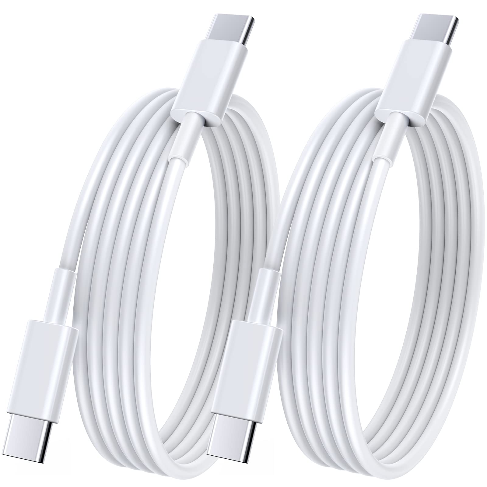 2-Pack USB C to USB C Cable [1M + 1.8M] 100W 5A Fast Charging Cable for iPhone 16/15, MacBook Pro/Air, iPad Pro/Air, Samsung Galaxy S23/S22/S21 - Perfect for Home, Office & Travel Charging
