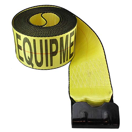 4 Inch Heavy Duty Winch Strap with Flat Hooks - 30FT x 10 Pack for Towing, Hauling & Vehicle Recovery - Durable Ratchet Tie Down Straps for Trucks, ATVs, Boats & Trailers