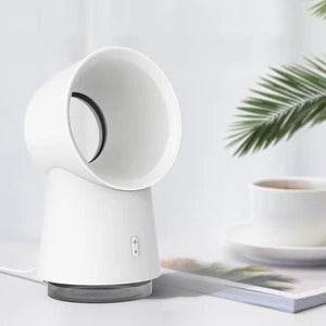 Ultra Quiet Portable Bladeless Desktop Fan - USB Powered Personal Cooling Fan for Office, Home & Dorm Room | Energy Efficient Air Circulator for Work, Study & Sleeping