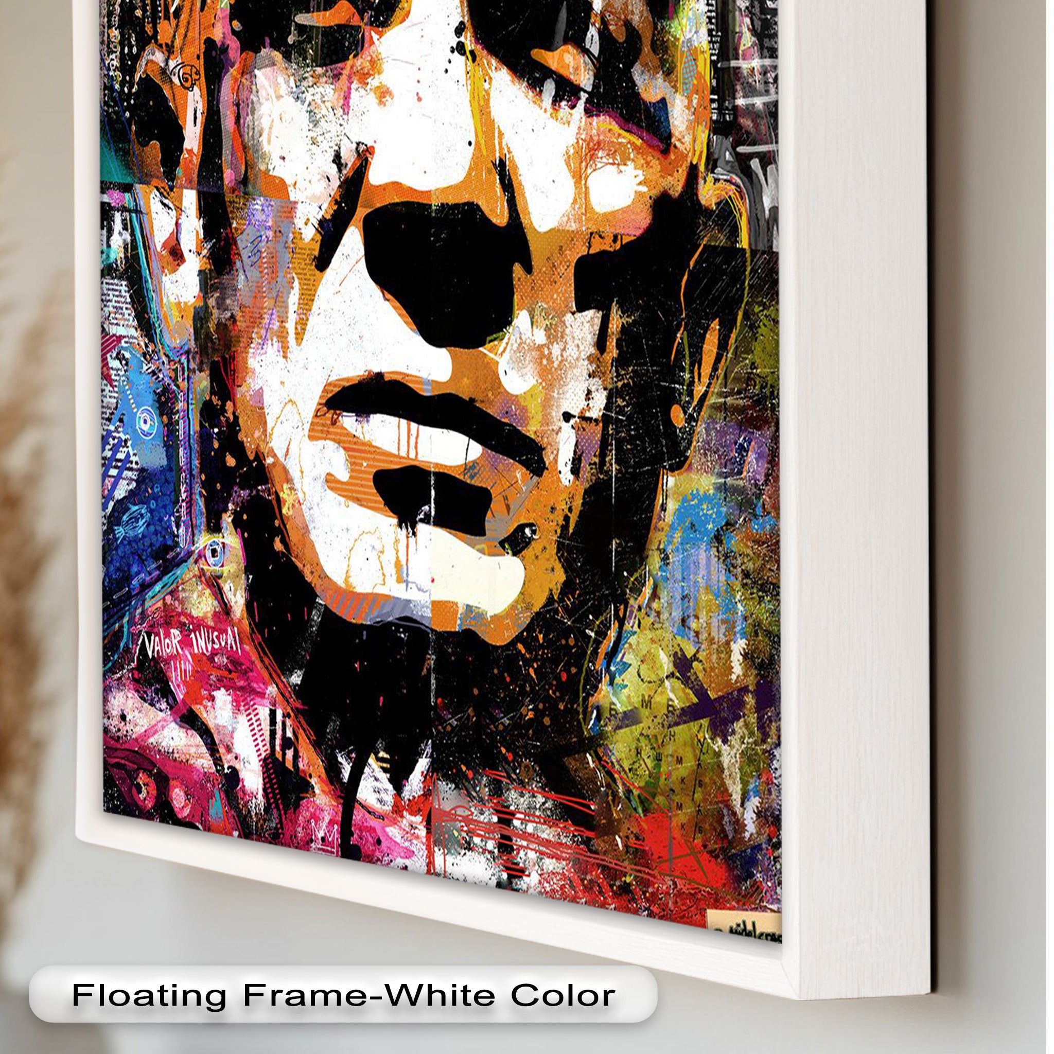 Abstract Urban Face Portrait Wall Art - Modern Pop Art Oil Painting for Living Room, Bedroom & Office Decor