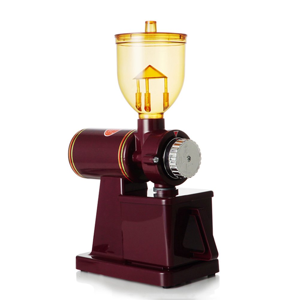 TOPCHANCES Electric Automatic Burr Coffee Grinder - Fresh Bean to Powder Grinding Machine, 110V (Red) | Perfect for Home, Office & Espresso Brewing