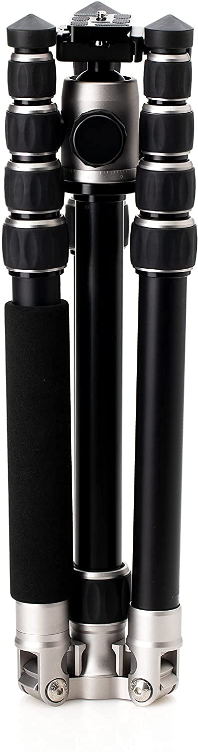 Benro MeFOTO Globetrotter Travel Tripod - Titanium Ballhead & Monopod with 2-Series Aluminum Legs, 4-Section Twist Lock Design | Compact & Lightweight for Outdoor Photography, Hiking & Travel Adventures (BMGTATTN)
