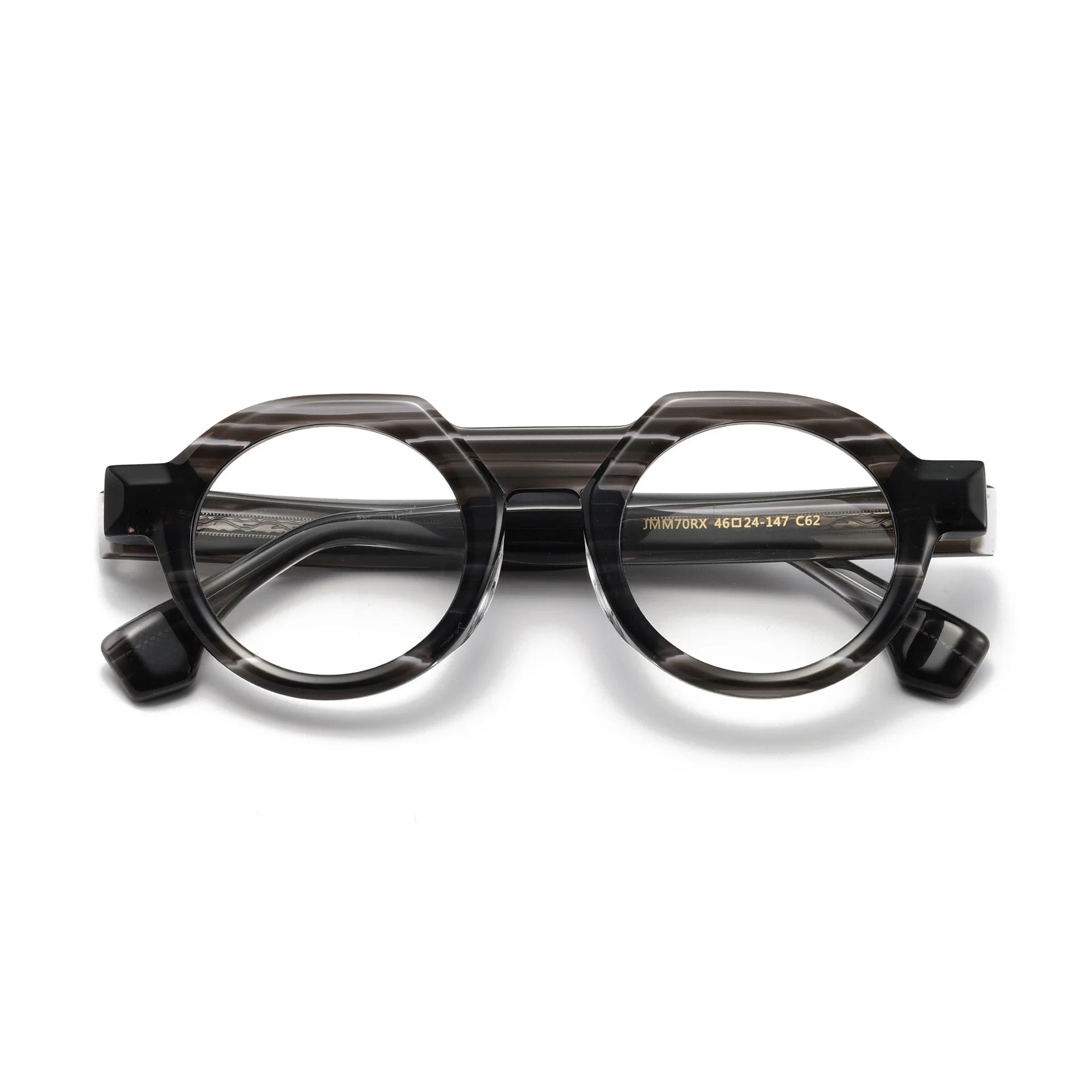 **Aror Unisex Full Rim Brow Line Flat Top Round Acetate Eyeglasses 49709 – Stylish & Lightweight for Men & Women – Perfect for Reading, Work, and Everyday Fashion**