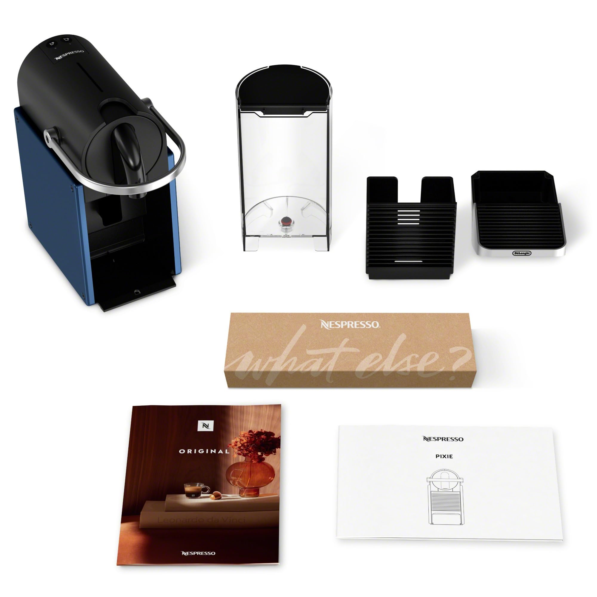 De'Longhi Nespresso Pixie Espresso Machine - Compact Single-Serve Coffee Maker with 19 Bar Pressure, Dark Blue - Perfect for Home, Office & Small Spaces