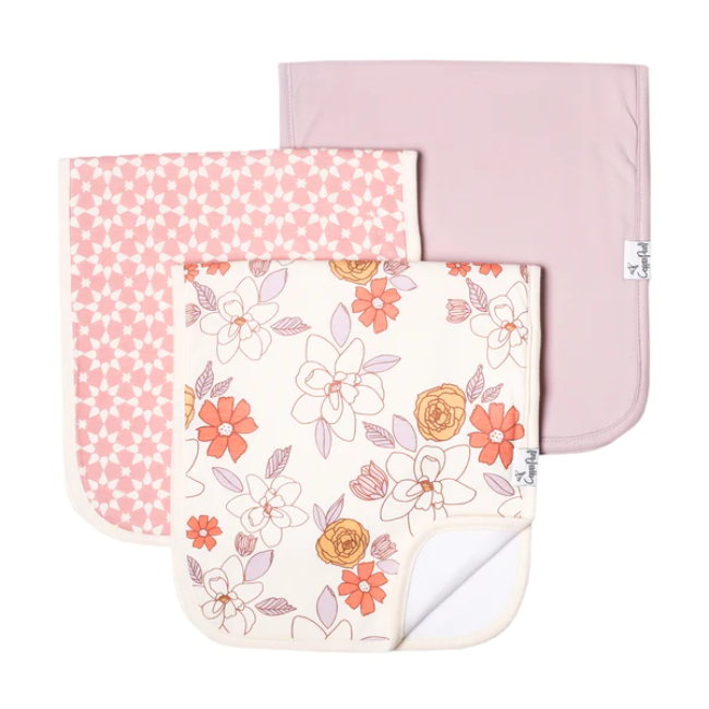 Copper Pearl Burp Cloths 3 Pack - Super Soft & Absorbent Baby Burp Cloths for Newborns & Infants - Perfect for Feeding, Spit-Up & Messy Moments