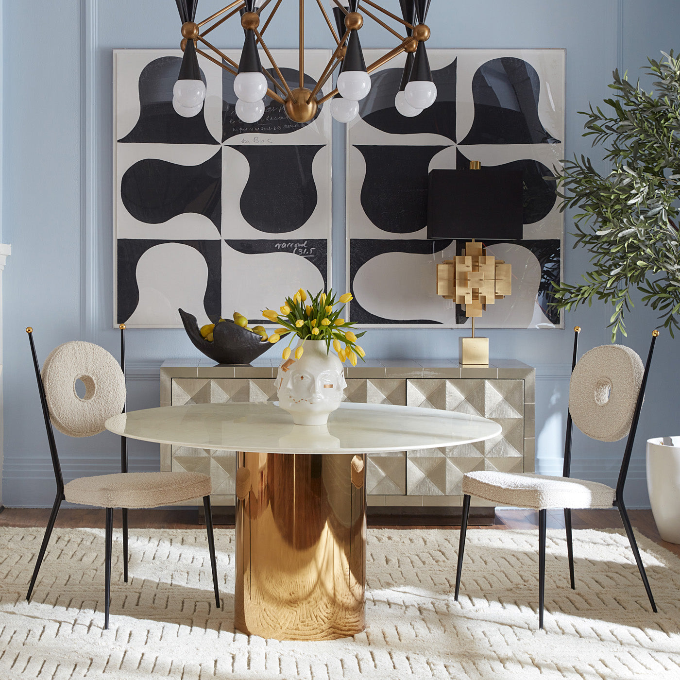 Modern Alphaville Dining Table - Solid Wood Kitchen Table for 6 - Perfect for Family Gatherings & Dinner Parties