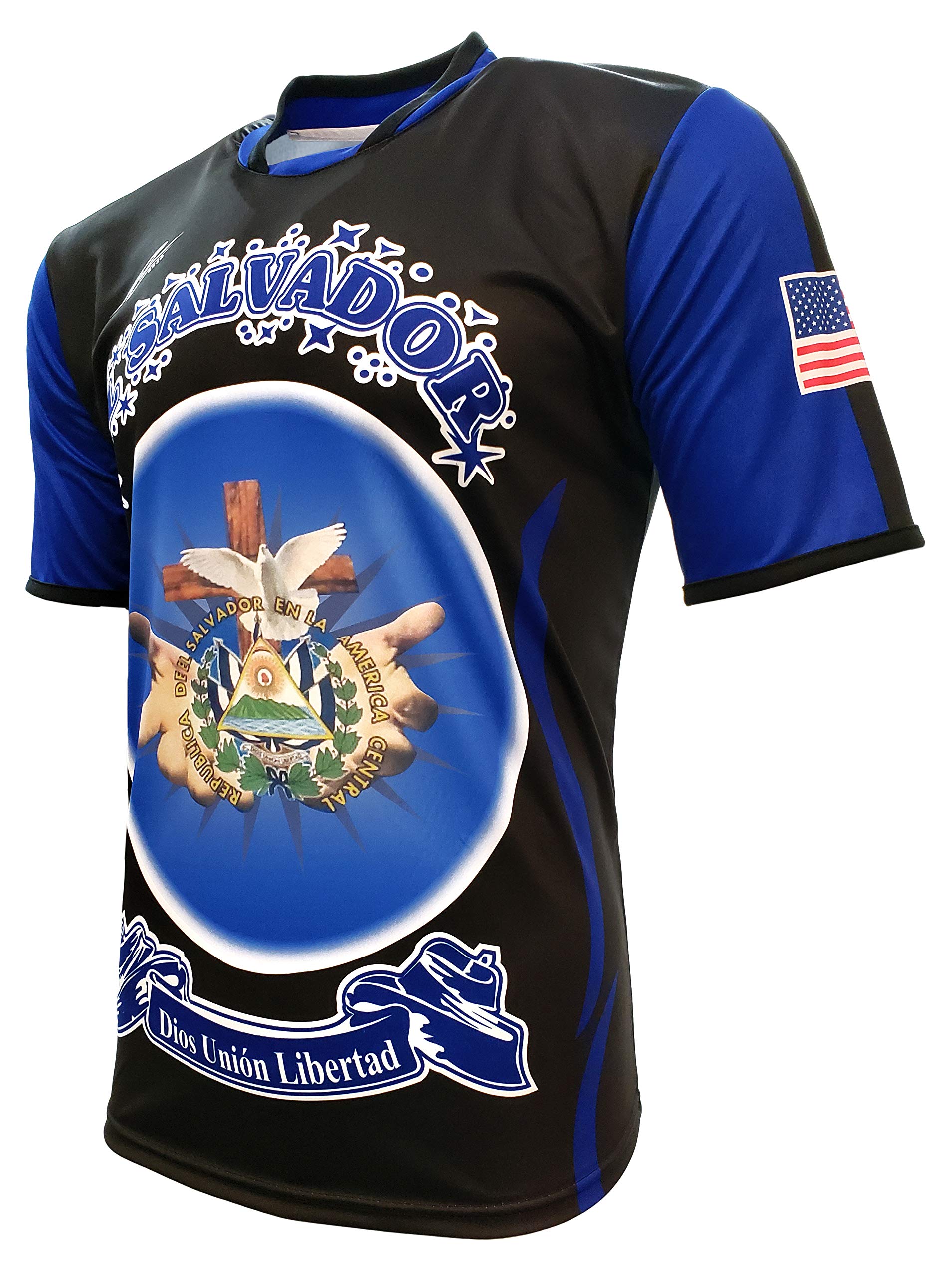 Authentic El Salvador National Team Men's Soccer Jersey - Black & Blue - Official Fan Apparel for Football Matches & Casual Wear