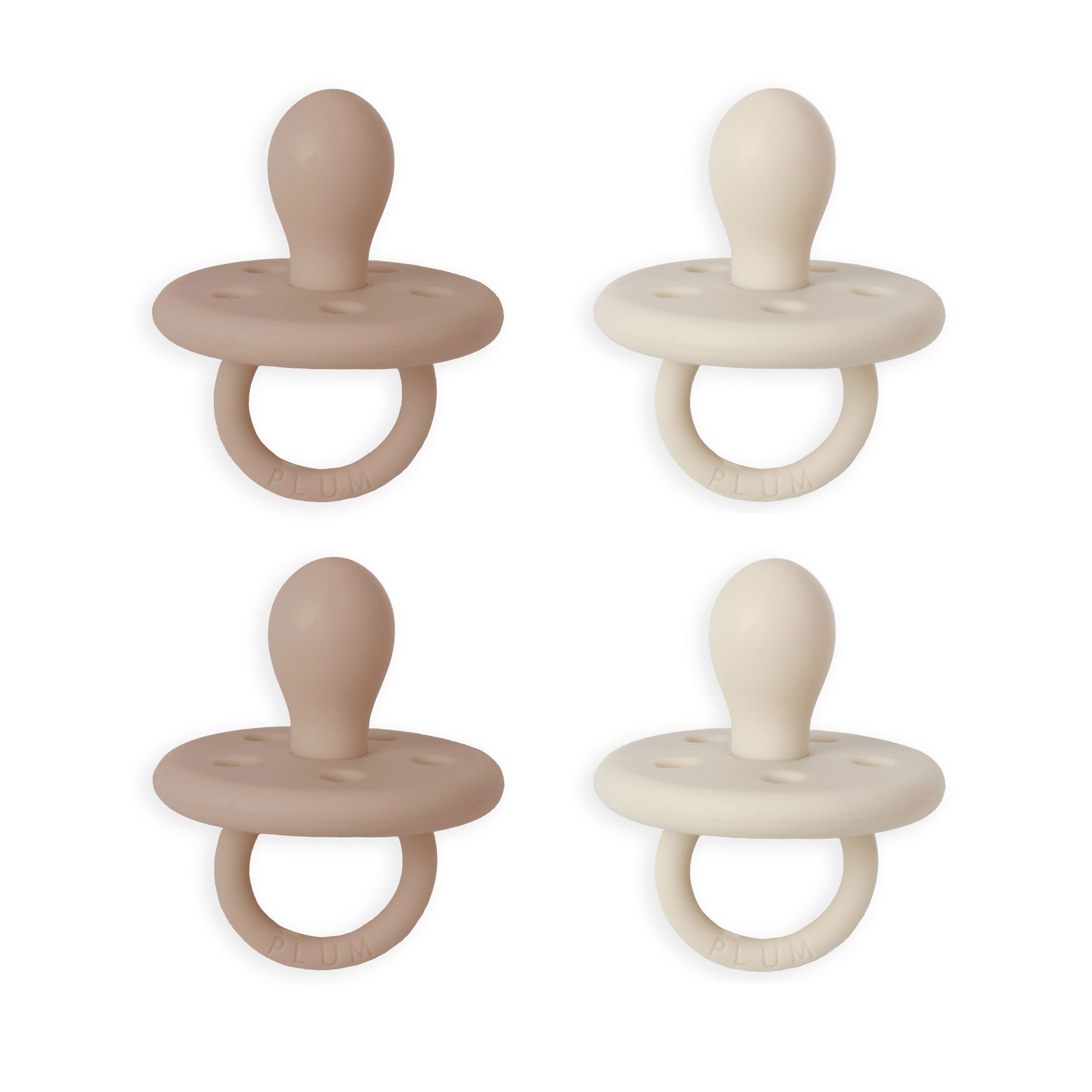 4PK Silicone Baby Soothers/Pacifiers - BPA-Free, Soft & Safe for Newborns (0-6 Months) - Sand & Nutmeg Colors - Perfect for Soothing, Teething & Sleep Comfort