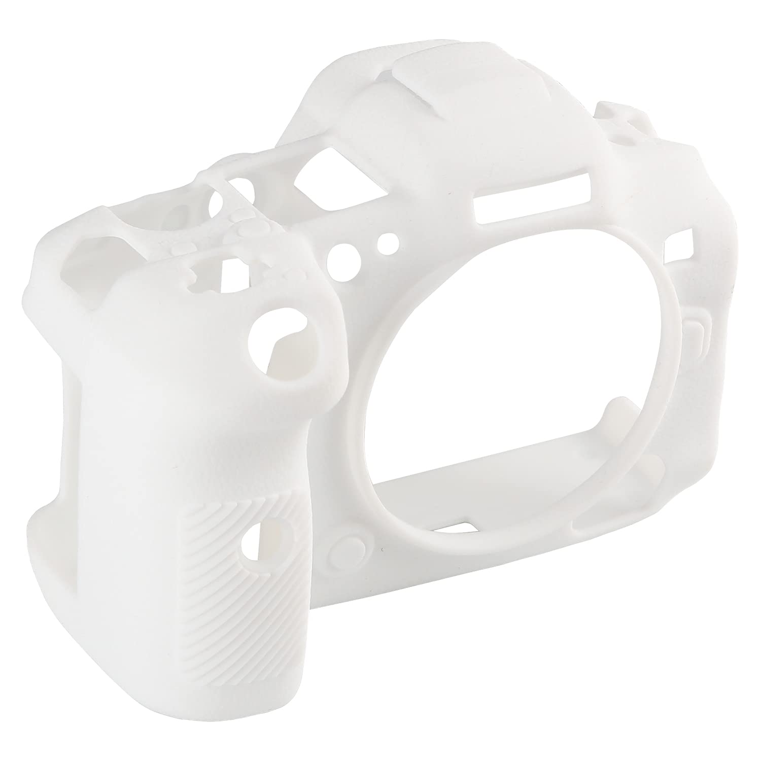 Canon EOS R5 Camera Case - Anti-Slip Soft Silicone Rubber Protective Cover with Snug Fit for Canon EOS R5/R6 - Shockproof Body Skin Protector Shell (White) - Perfect for Travel, Outdoor Photography & Daily Protection