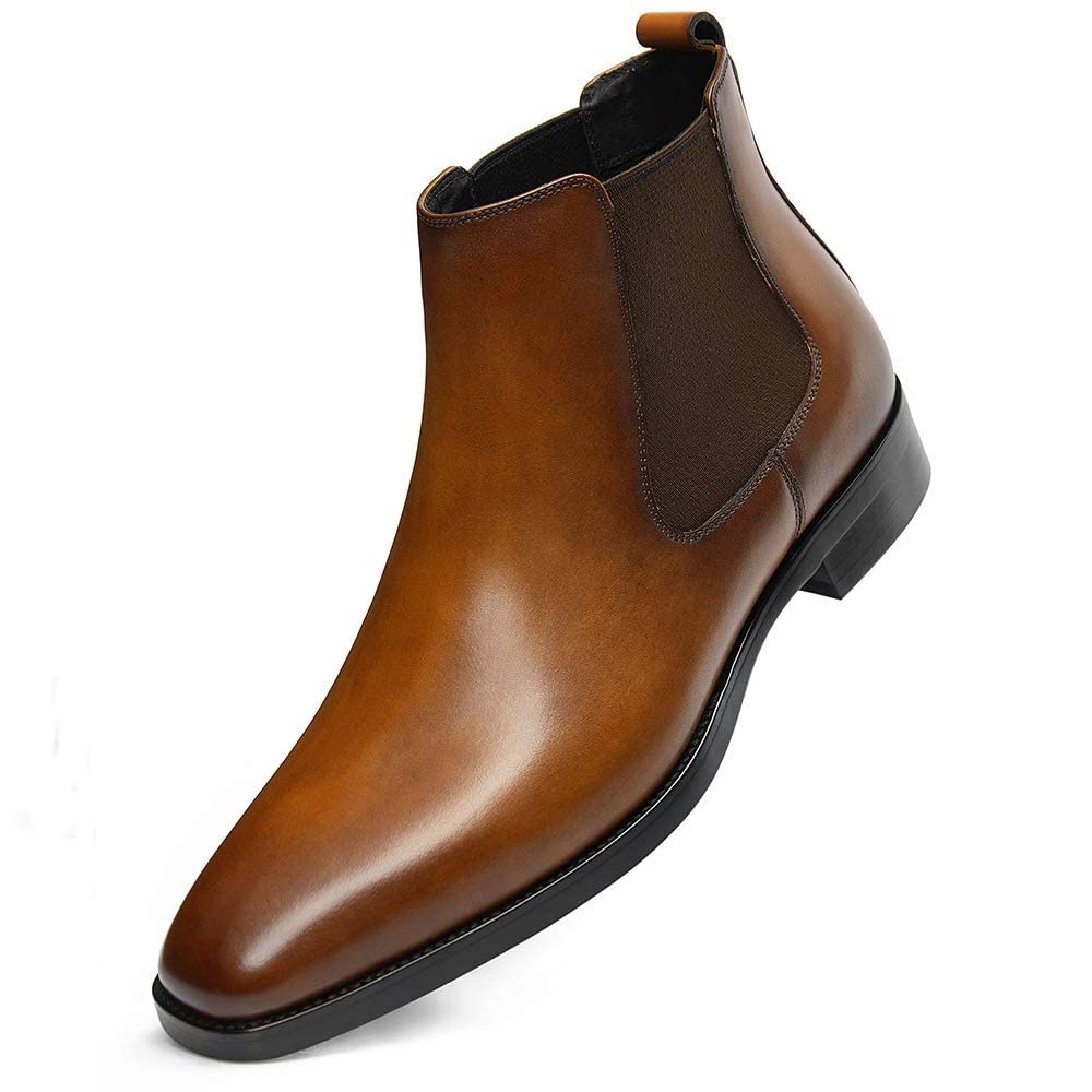 GIFENNSE Men's Chelsea Boots - Genuine Leather Dress Boots for Men | Comfortable & Stylish for Office, Casual & Formal Occasions
