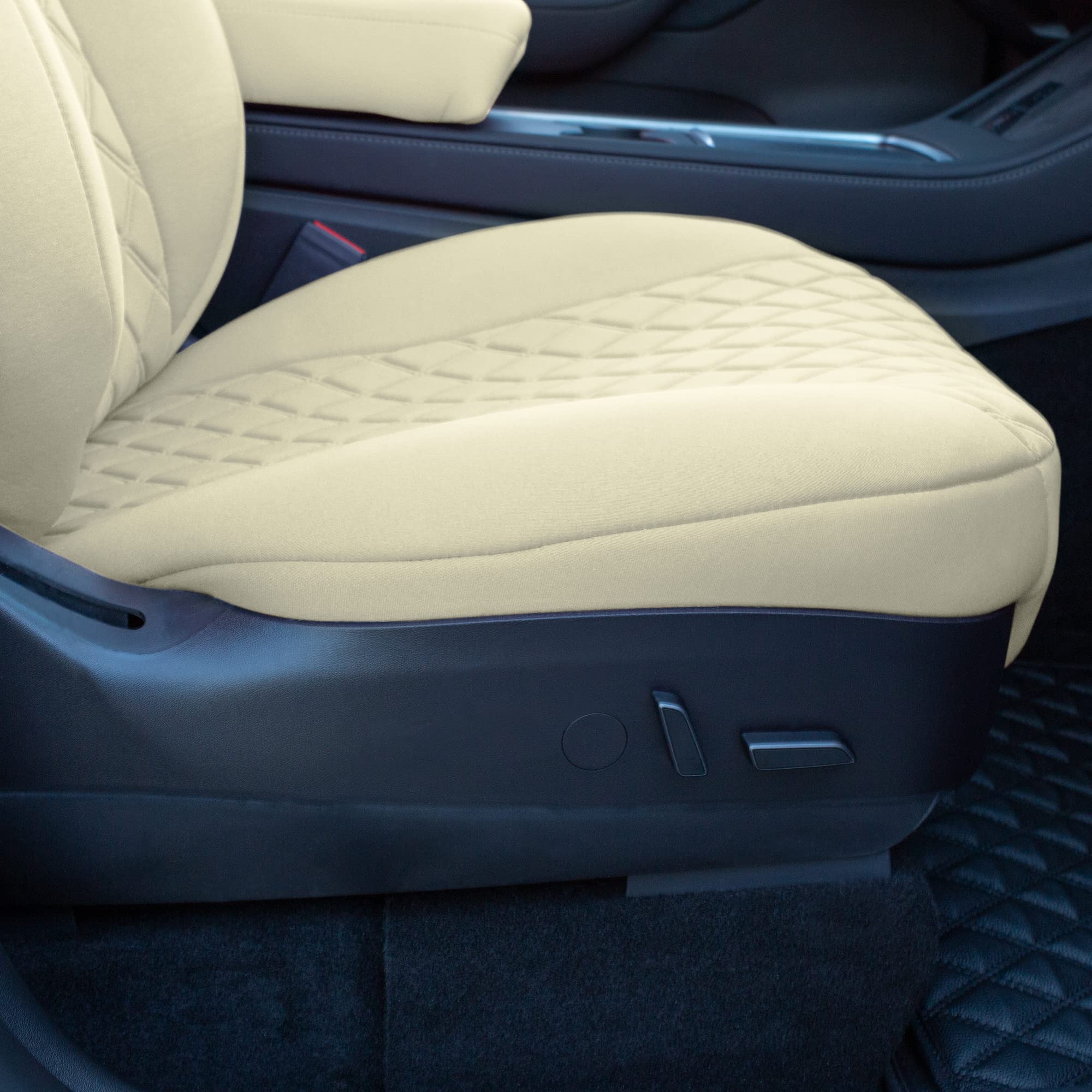 TLH Custom Fit Waterproof Beige Seat Covers for Tesla Model Y 2020-2024 - Front Set | Premium Automotive Interior Accessories | Perfect for Daily Commuting, Road Trips & Protecting Your Car Seats