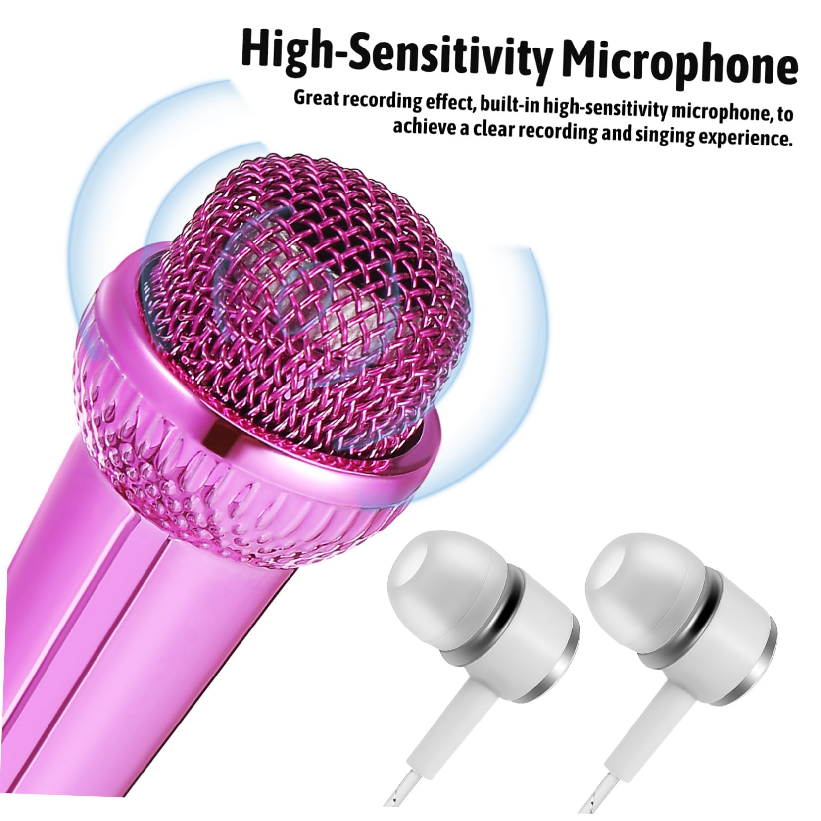CORHAD Mini Karaoke Microphone - Portable Singing Mic for PC, Phone & Karaoke Machine - Plastic Coated for Durability - Perfect for Home Karaoke, Live Streaming & Music Recording