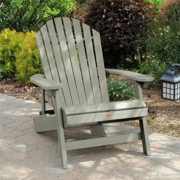 King Hamilton Folding & Reclining Adirondack Outdoor Chair - Patio, Lawn, Garden & Poolside Relaxation - Weather-Resistant Comfort for Backyard, Deck & Camping