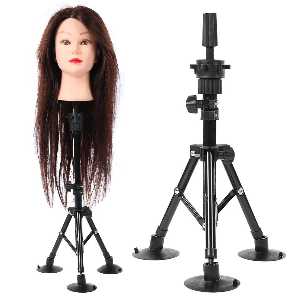 Adjustable Metal Mannequin Tripod Stand - Black Wig Holder for Hair Styling & Salon Training | Perfect for Hairstyling Practice, Wig Display, and Beauty School Education