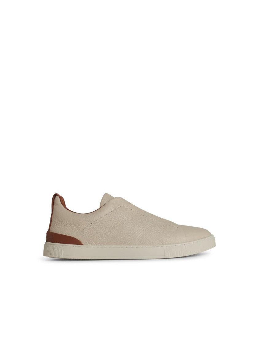 Premium Triple Cream Leather Sneakers for Men & Women - Comfortable & Stylish Casual Shoes for Walking, Travel & Everyday Wear