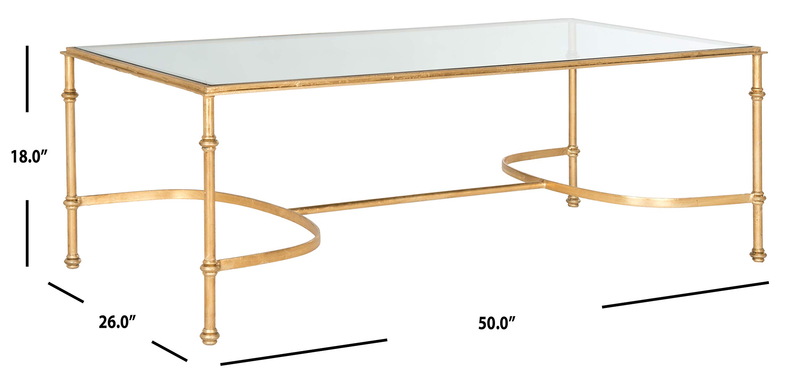 Safavieh Lucille Gold Coffee Table - Modern Living Room Furniture for Small Spaces, Home Decor, and Entertaining Guests