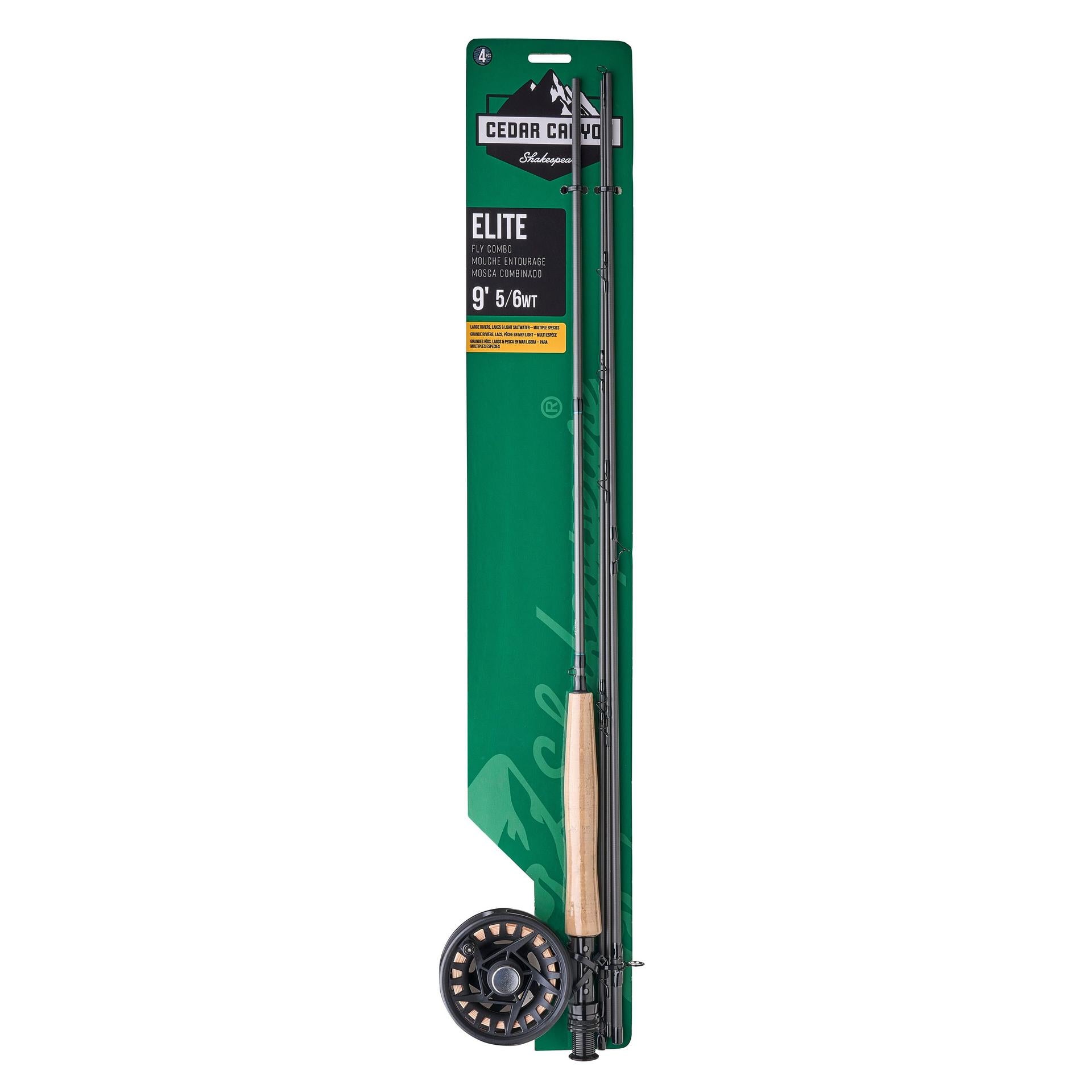 Cedar Canyon™ Elite Fly Fishing Combo Rod and Reel Set - Perfect for Trout, Bass, and Salmon Fishing in Rivers and Lakes