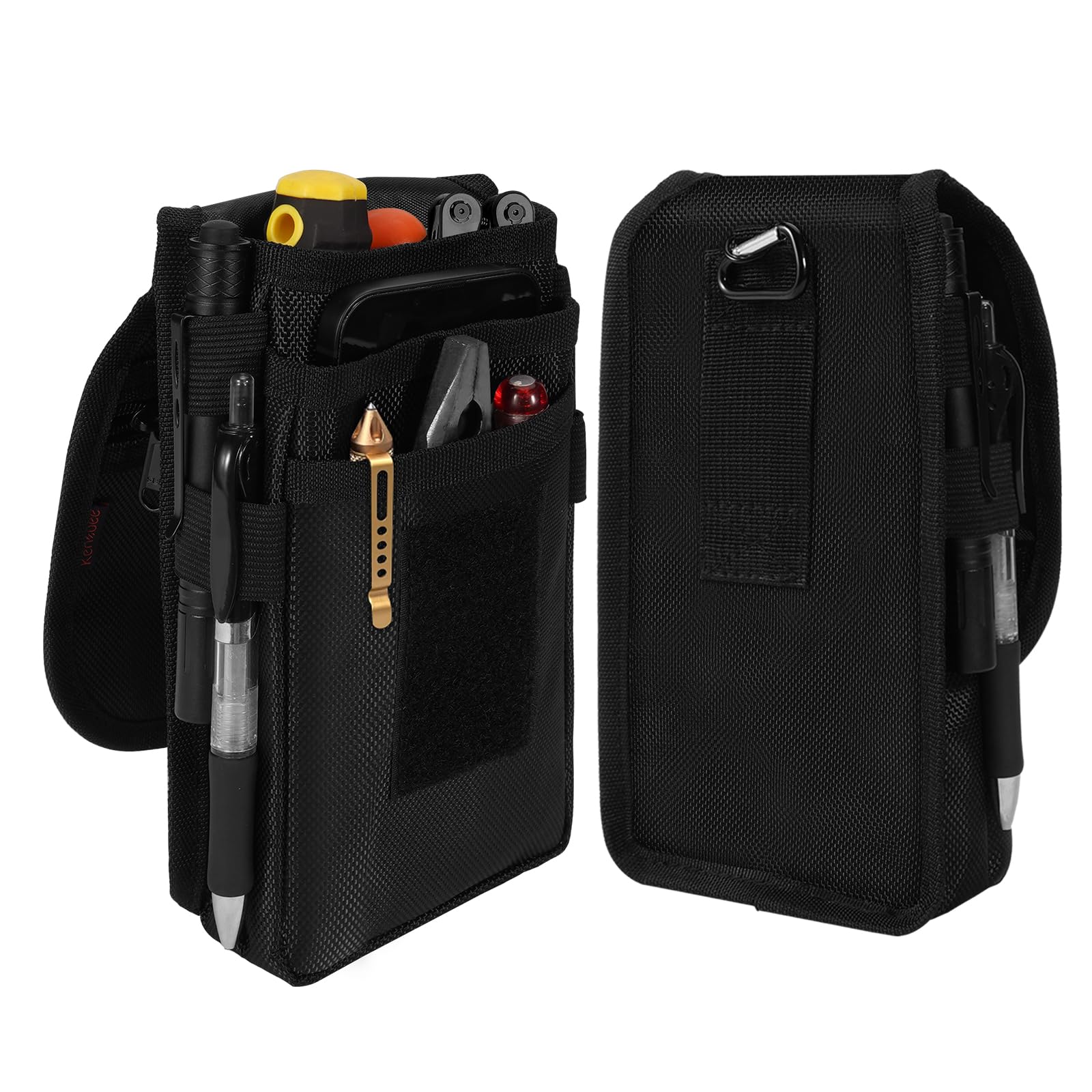 KENOBEE Nylon Tactical Tool Pouch - Electrician Holster & Multitool Organizer with Utility Sheath for EDC Gears, Cellphone & Pro Maintenance Tools | Perfect for Construction, HVAC Work & Outdoor Adventures