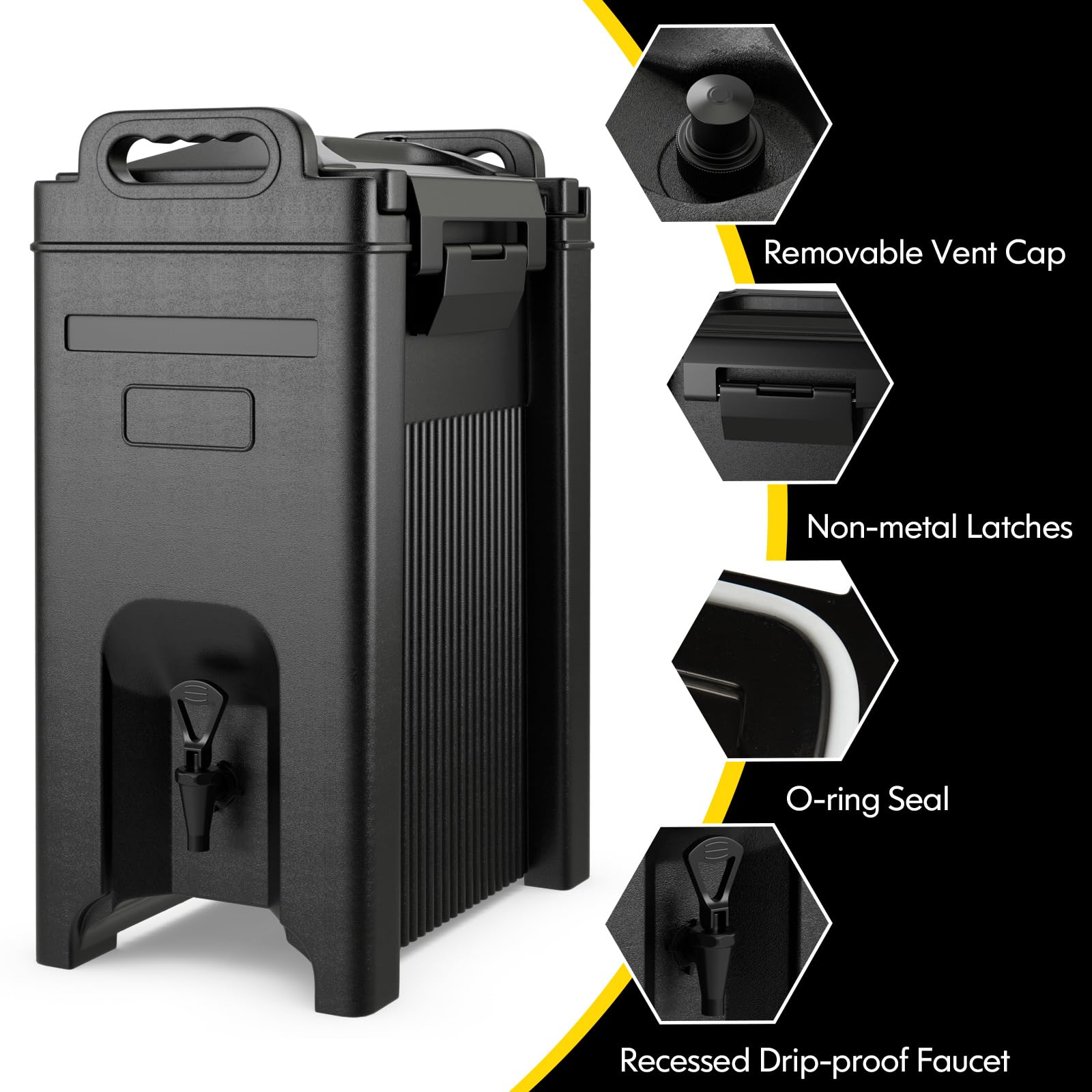 COSTWAY 5 Gallon Insulated Beverage Dispenser - Hot & Cold Drink Server with Handles for Catering, Parties & Events | Food-Grade LLDPE Material Keeps Coffee, Tea, Hot Chocolate Warm | Perfect for Weddings, BBQs, Office Meetings & Outdoor Gatherings