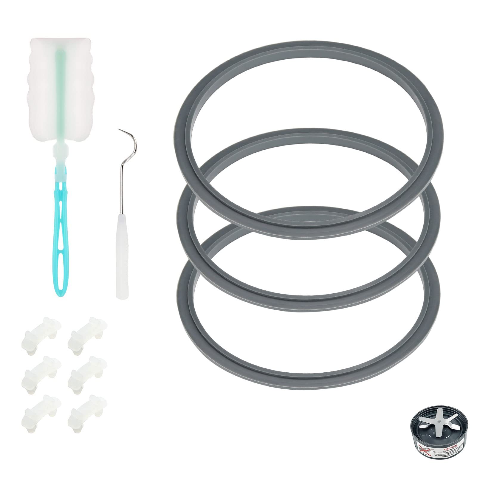 Nutribullet Blender Gasket Replacement Parts - Rubber O Ring & Shock Pad for 900W & 600W Series (10 Pack) - Perfect for Smoothie Making, Food Processing & Blender Maintenance
